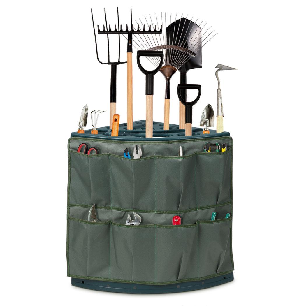 Lambu Garden Tools Rack Shed Storage-1864184719135084544 - arrange all your garden tools with the tool holder / organizer, from shovels, rakes, screwdrivers, dustpans and more