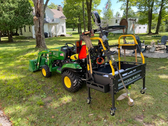 John Deere small tractor mower with ultimate rack carry all from 626 group in Australia