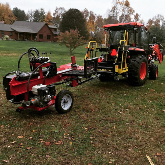 Kubota tractor with big tool rack ultimate rack carry all towing log splitter - carry firewood and garden / lawncare tools in the ultimate rack tractor carry all