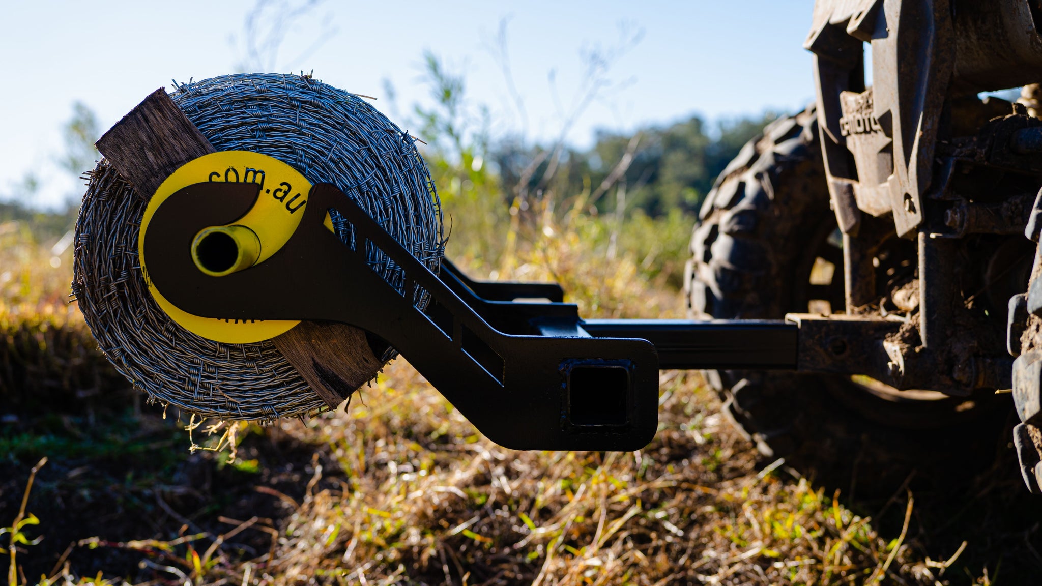 Tow Hitch Mounted DOUBLE Barbed Wire Unroller 626group