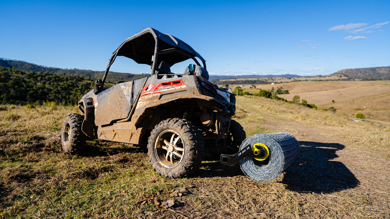 Tow Hitch Mounted Fencing Wire (ringlock) Mesh Sheet Unroller 626group