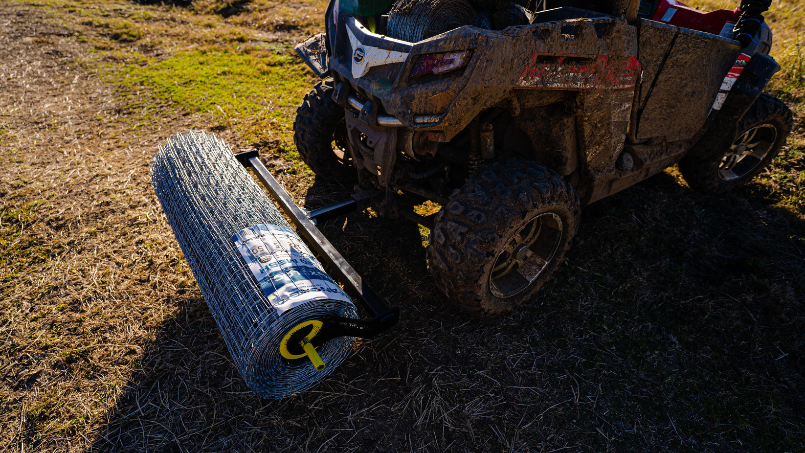 Tow Hitch Mounted Fencing Wire (ringlock) Mesh Sheet Unroller 626group