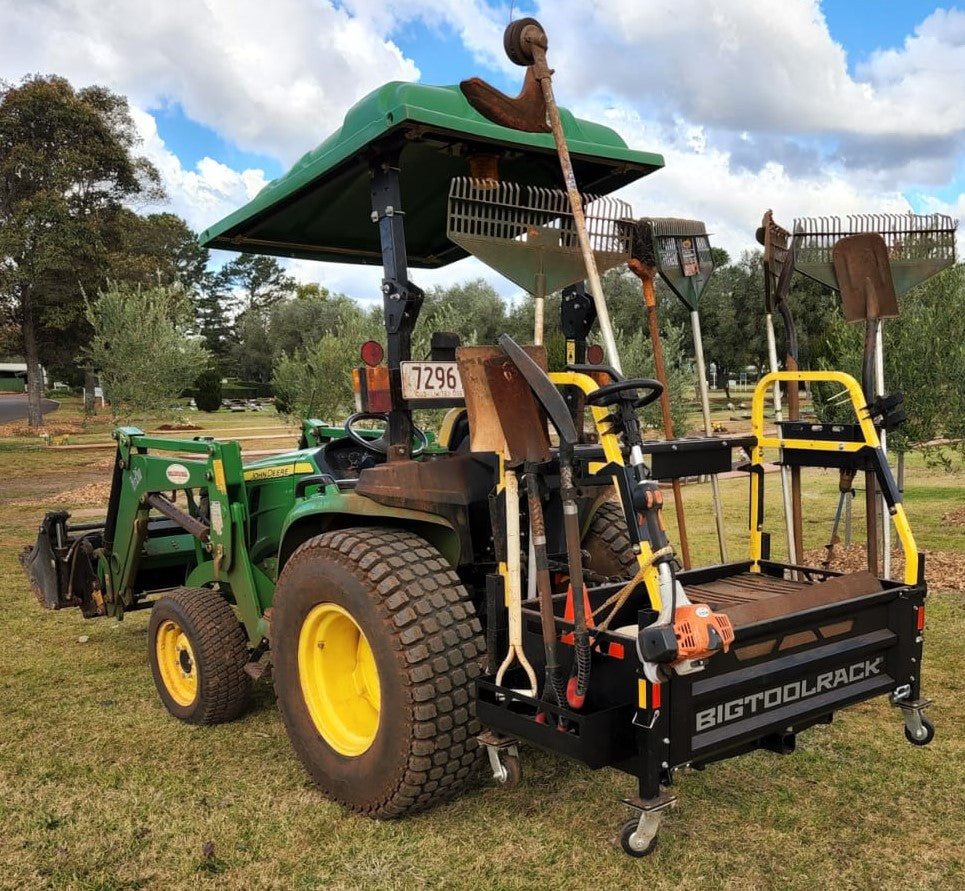 Big tool rack ultimate rack tractor carry all on cemetery grounds keeper john deere from 626 group Australia