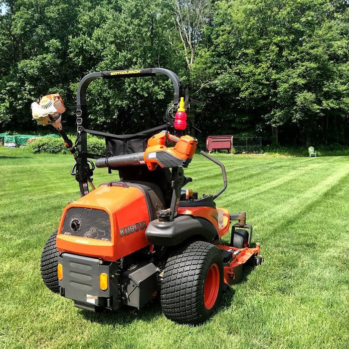 zero turn kubota mower with rops rack storage unit from 626 group