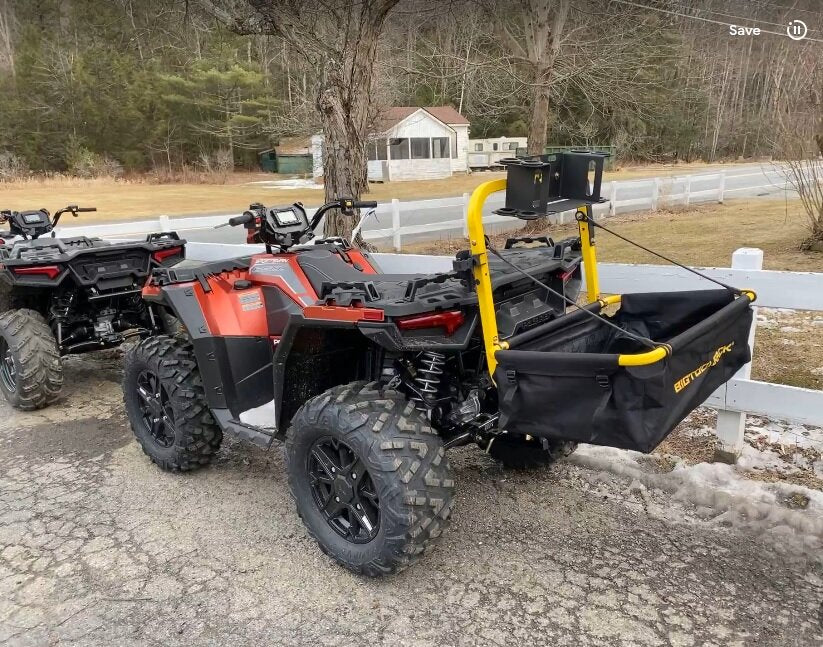 Big Tool Rack Yard Rack storage unit for mowers atv utv from 626 Group in Australia on quad bike - Also popular in New Zealand with Quadbikes Like Honda Polaris Canam CF Moto Suzuki Yamaha   storage carry all unit for quadbike - mounts behind your quad bike or UTV to carry tools, feed, water bottles and more